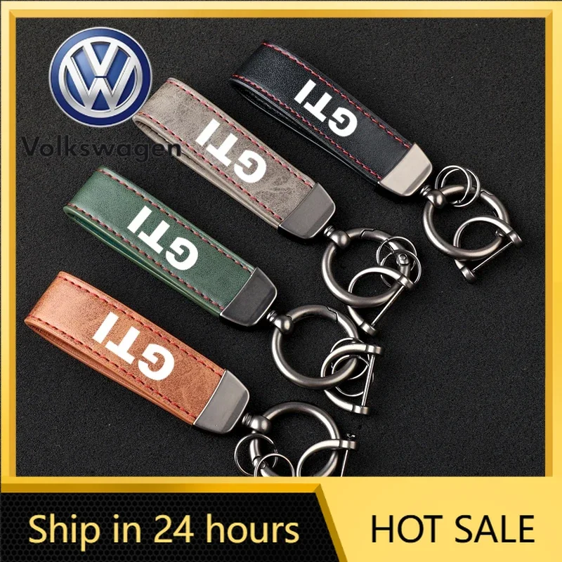 

Для VW Volkswagen Jetta MK5 Golf, для Golf 4 5 6 7 8 MK4 MK5 MK6 MK7 MK8 GTI: кожаный брелок для ключей автомобиля с пряжкой-подковой, аксессуары для авто