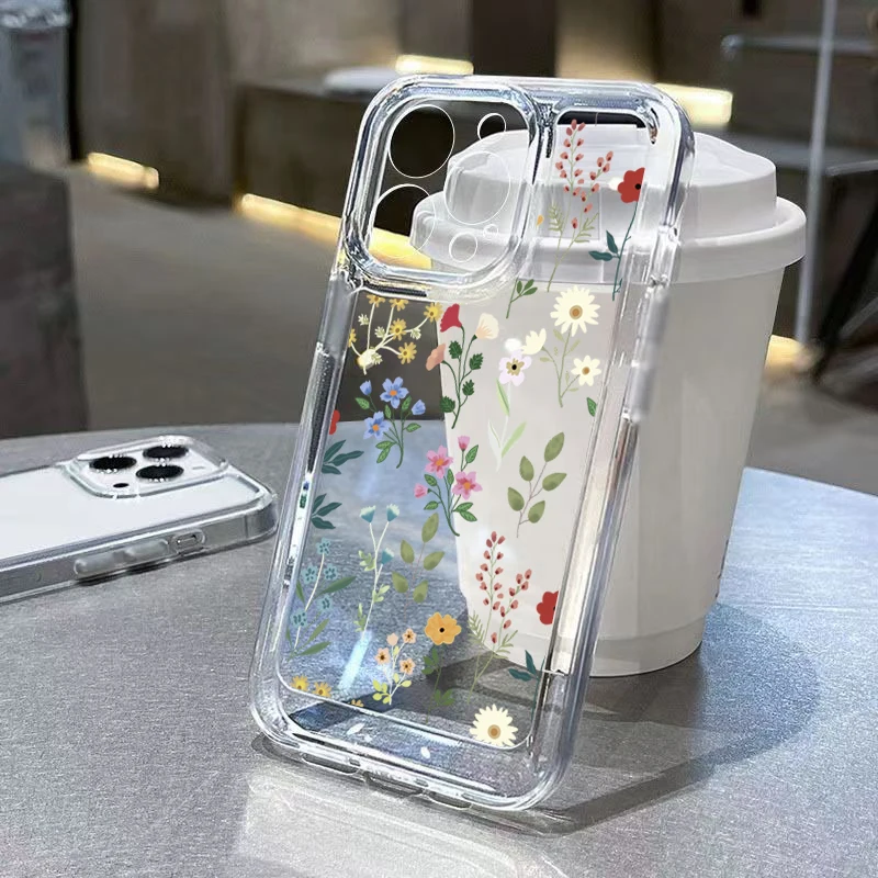 Flower Love Soft Phone Case For Samsung Galaxy S26 S24 S25 Plus FE S23 S22 Note 20 Ultra A56 A53 A35 A34 A36 A54 A55 Clear Cover