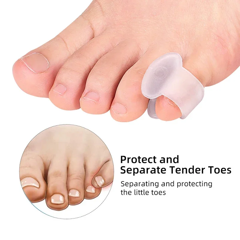 2pcs=1pair Separator Finger Feet Care Protector Silicone Toe Orthopedic Products Bunion Corrector Hallux Valgus For Pedicure