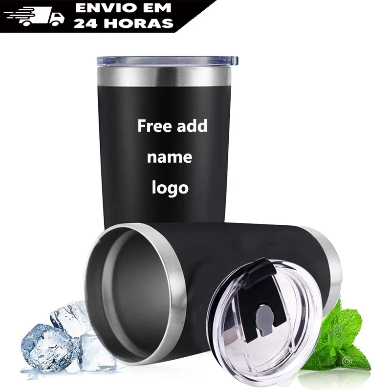 

20OZ Custom Logo Thermal Mug Beer Cups Stainless Steel Vacuum Insulated Tumbler Thermos With Lid Coffee Mug Water Bottle for Car