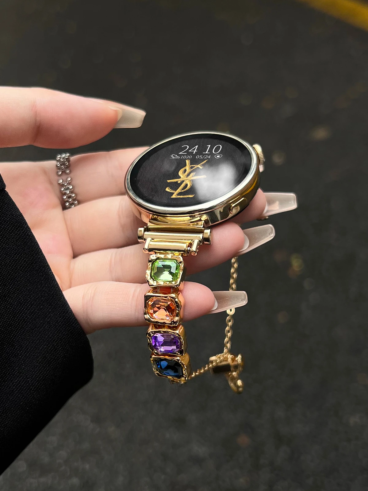 

Suitable for HW Watch Fit3/Fit4 straps and HW Band 8/9/10NFC square sparkling diamond handmade straps