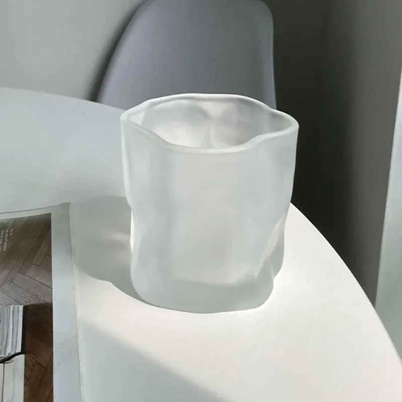 

TOPLIVING 2pcs Set 280ml Frosted Cocktail Glass Creative Irregular Glass Cup Juice Tea American Coffee Mugs Household Beer Whisk