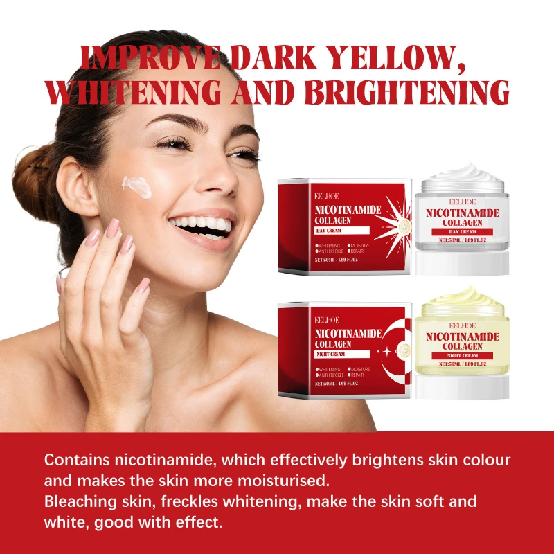 

Ниацинамидный крем, Увлажняющий увлажняющий дневной и ночной крем, разглаживает морщины, осветляет кожу и восстанавливает меланин