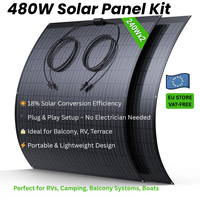 hot!480W Flexible Solar Panel (2x240W) Monocrystalline Solar Module, ETFE Coating, for RV, Caravan, Boat, Roof,