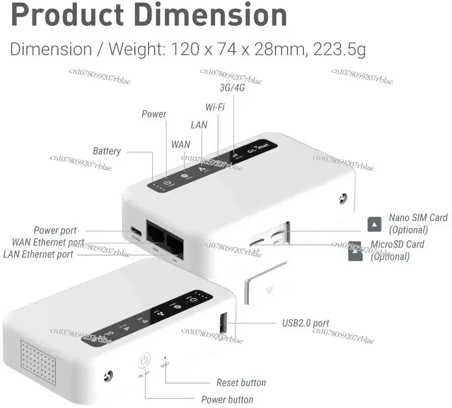 GL.inet XE300 Portable LET Router with Sim Card Support DDNS Mobile Wifi Hotspot Wifi Modem 4G Router