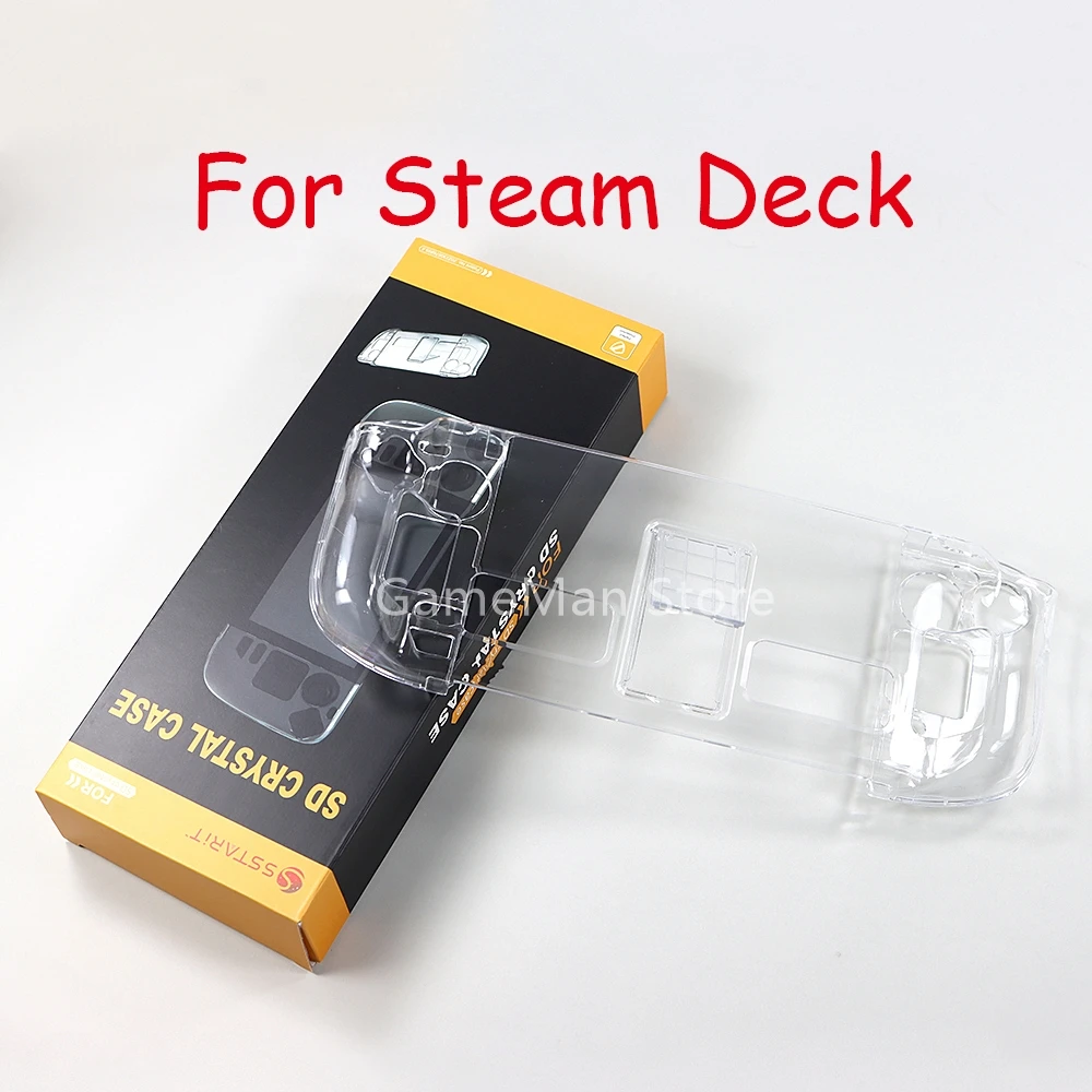 

5 комплектов для игровой консоли Steam Deck, хрустальный чехол с кронштейном, крышка ПК, разделенный прозрачный жесткий корпус, прозрачный защитный чехол