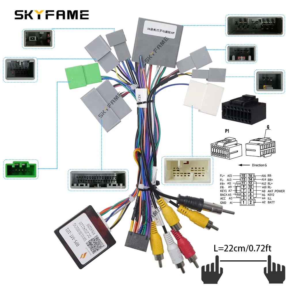 16Pin Car Wiring Harness  Adapter Canbus Box Rockford Decoder For Peugeot 4007 Mitsubishi Pajero ASX Outlander Lancer RP5-MT-101 view 2