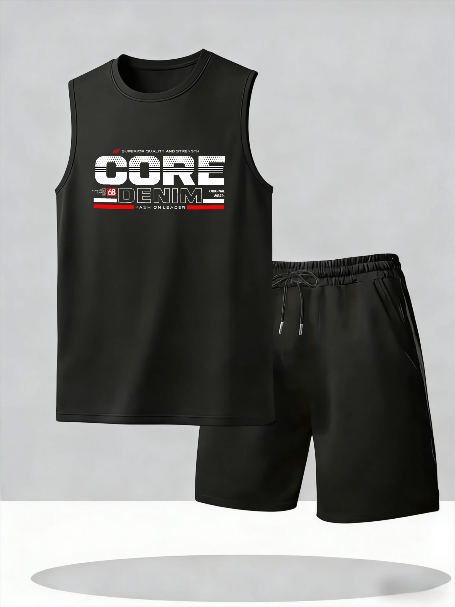 

Men's Tank Top Sets 2026 Summer Thin Quick Dry crewneck Breathable sports two-piece beach sweat suit oversize running seaside