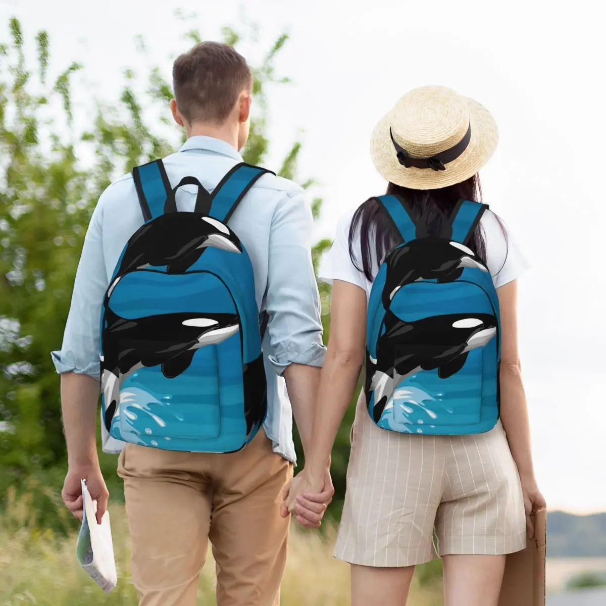 

Orca Backpack Student Boys Girls BookBag Kids School Bag Computer Shoulder Bags for Men Women