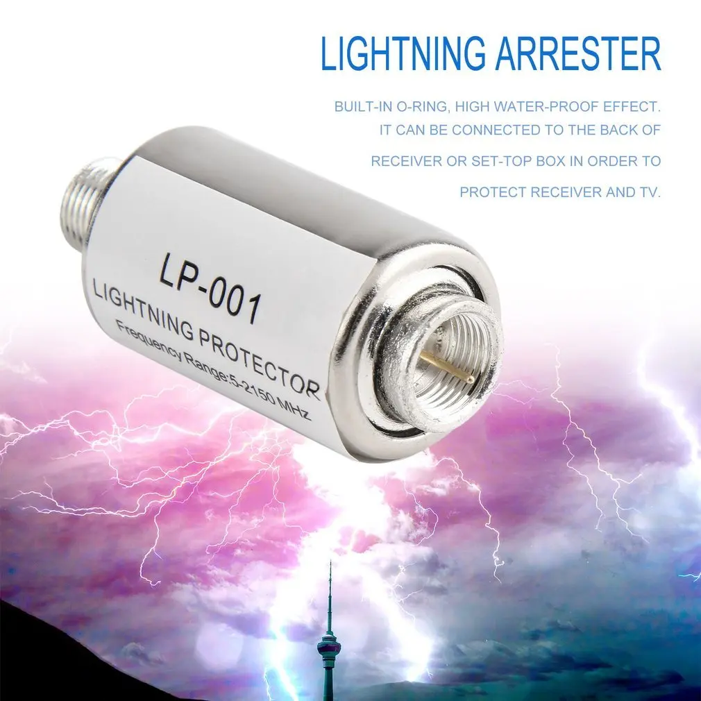 Lightning Arrester 5-2150MHz Coaxial Satellite TV Lightning Protection Device For CB Ham Receiver & TV Lightning-proof Gadgets