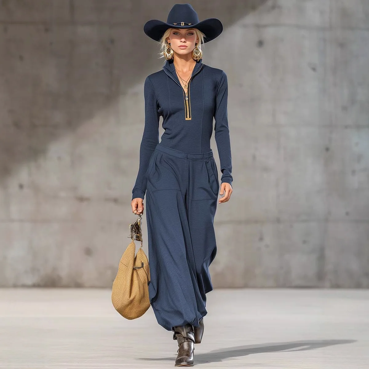 Woman Long Sleeve Slim Straight Overalls Suit Elegant Stand Collar Zipper Top Pullover & Wide Leg Pants Sets Solid Autumn Outfit