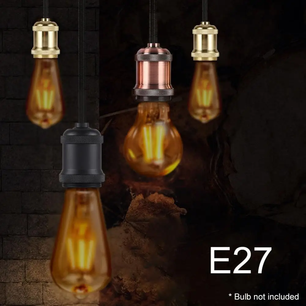 Vintage Lamp Socket E27 Base Aluminum E27 Ceiling Lamp Holder Pendant Light Socket Bulb Light Screw Socket E27 Led Bulb Socket