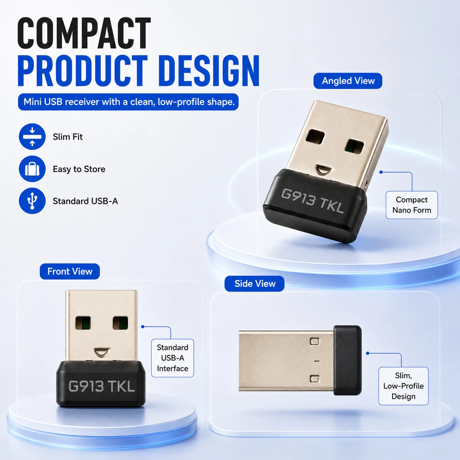 For Logitech G913 TKL / G915 TKL USB Mouse Receiver Adapter 2.4 GHz Wireless Mouse USB Receiver Dongle
