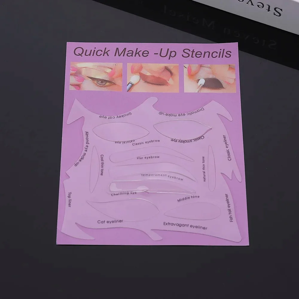 Multifunction Eye Makeup Stencils Eyeliner Stencil Template Shaping Tools Eyebrows Eye Shadow Makeup Template Tool Card