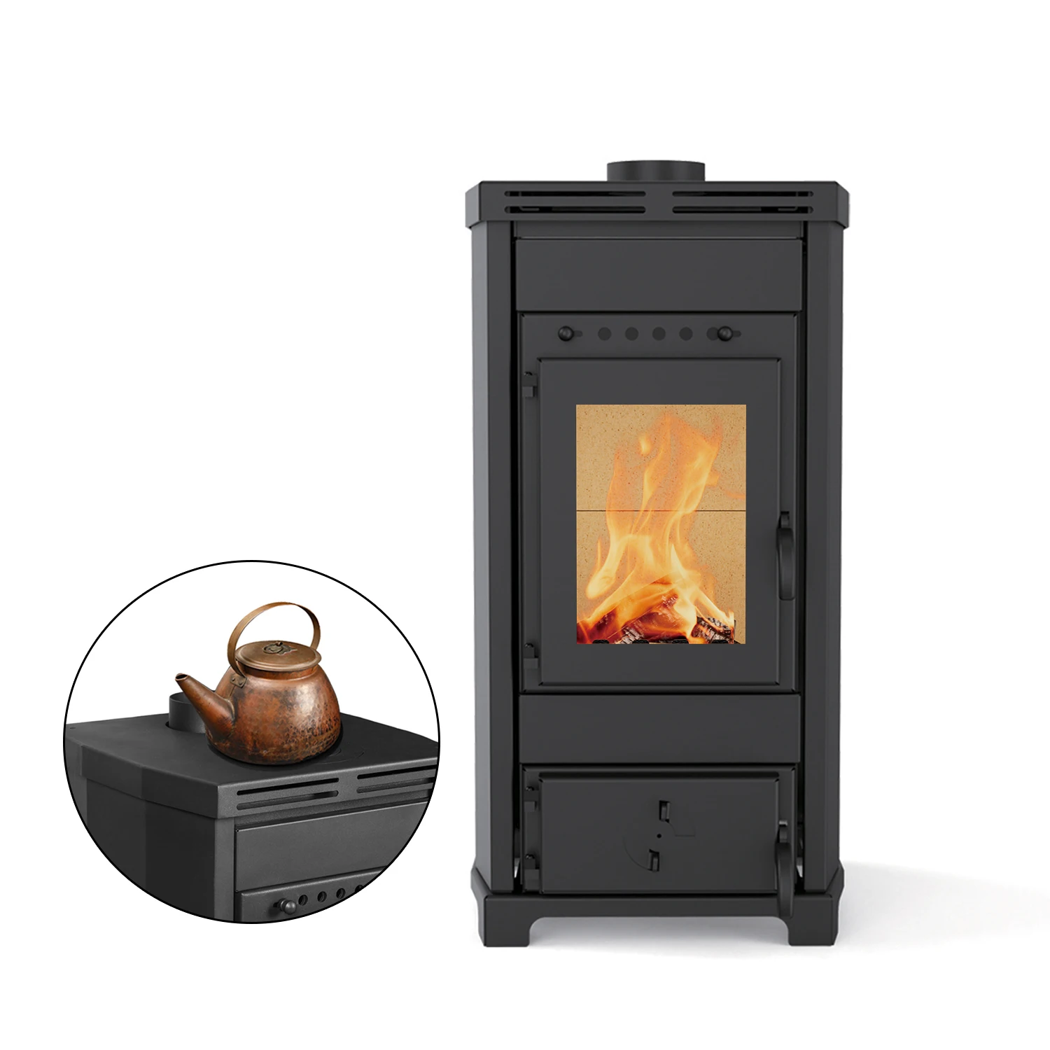 

Luxurious and practicalEuropean Style R0801A Home Wood Burning Stove High Quality Modern Smokeless Steel Fireplace for Boiling W