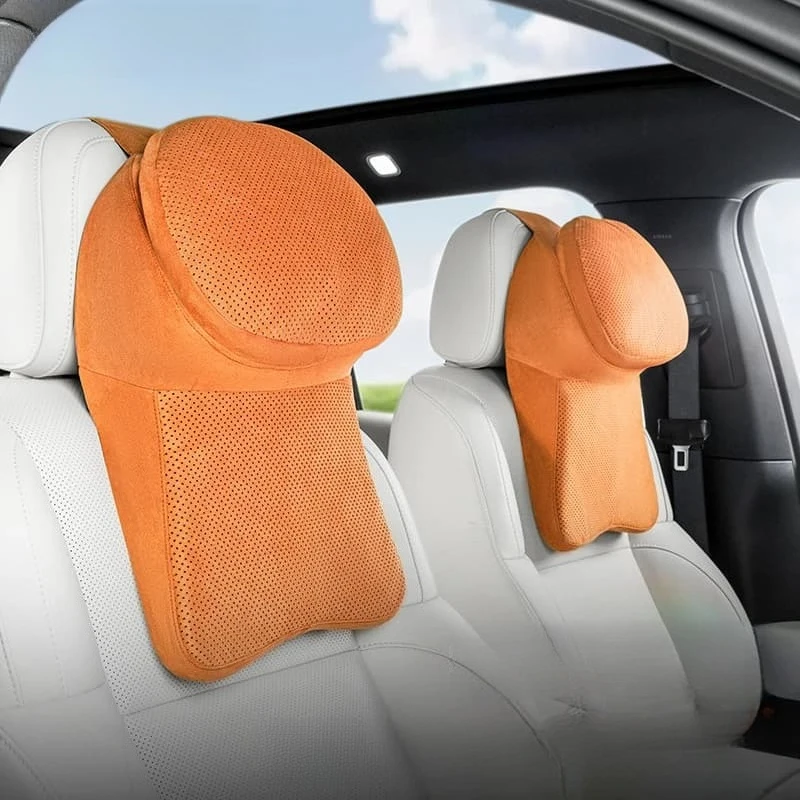 

Double-Layer Car Headrest Suede Perforated Breathable High-End Seat Neck Protection Pillow Back Cushion Comfortable Support