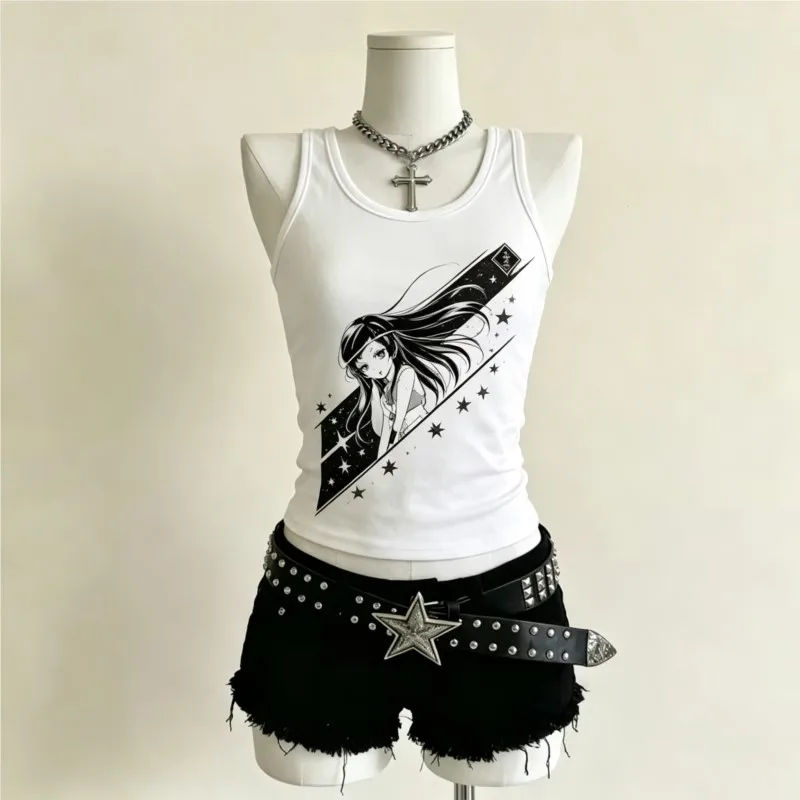 Trashy Y2k 2000s Tops Aesthetic Tops for Women Kawaii Top Woman Clothes Shoujo Girl Style Summer Crop Top Sexys Cuteore Emo Goth
