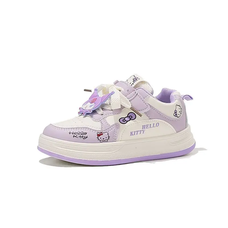 

Girls Cartoon Board 2026 Spring and Autumn New Soft-soled Casual Shoes Children's Sports Leather White