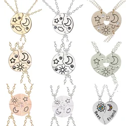 Sun Moon Cloud Star Pendant Necklace For Women Best Friend Forever Friendship BFF Necklace Adjustable Geometric Jewelry Gift