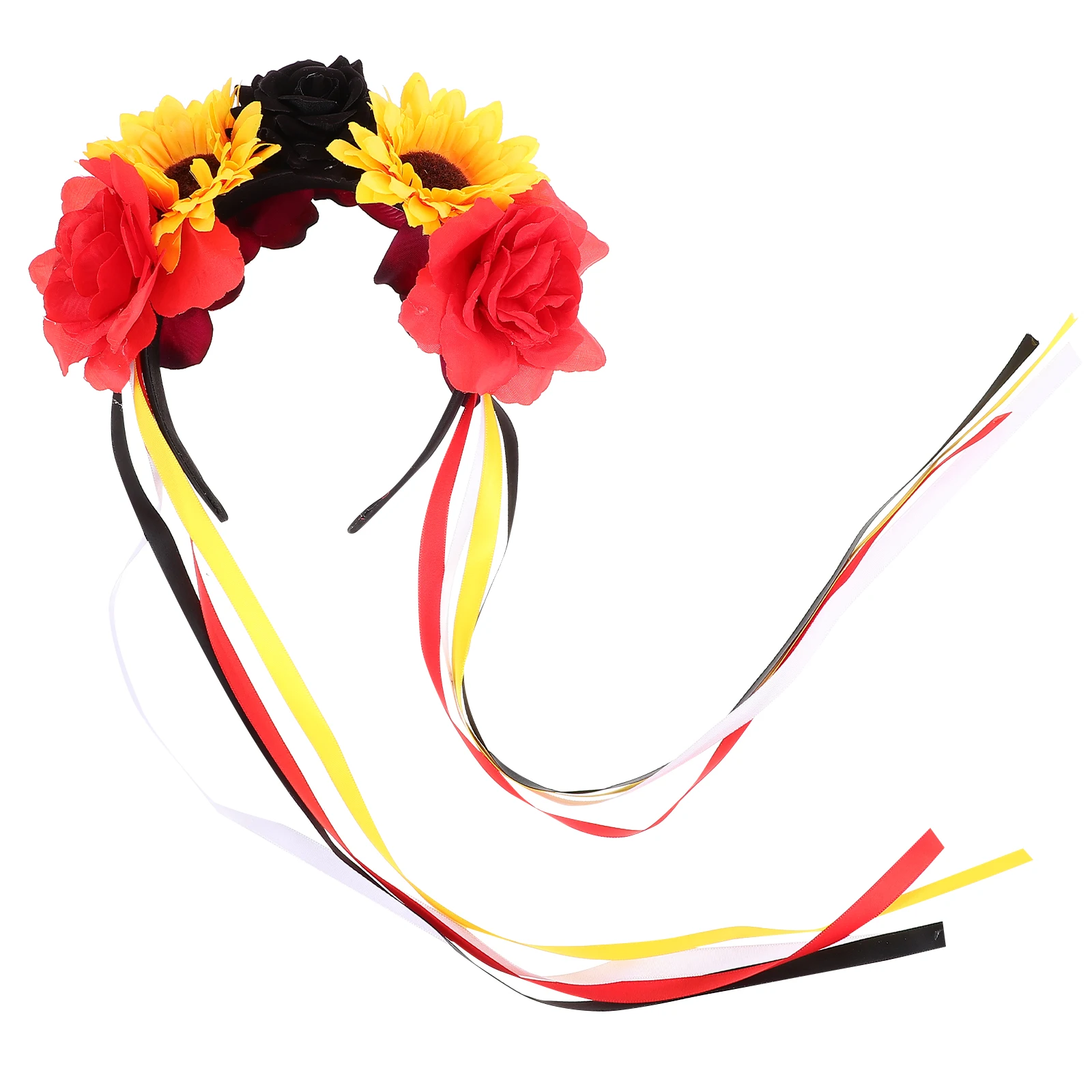 

Artificial Flower Headband Simulation Rose Black Women Halloween Party Prom Carnival Floral Red Lightweight Safe Durable Hair
