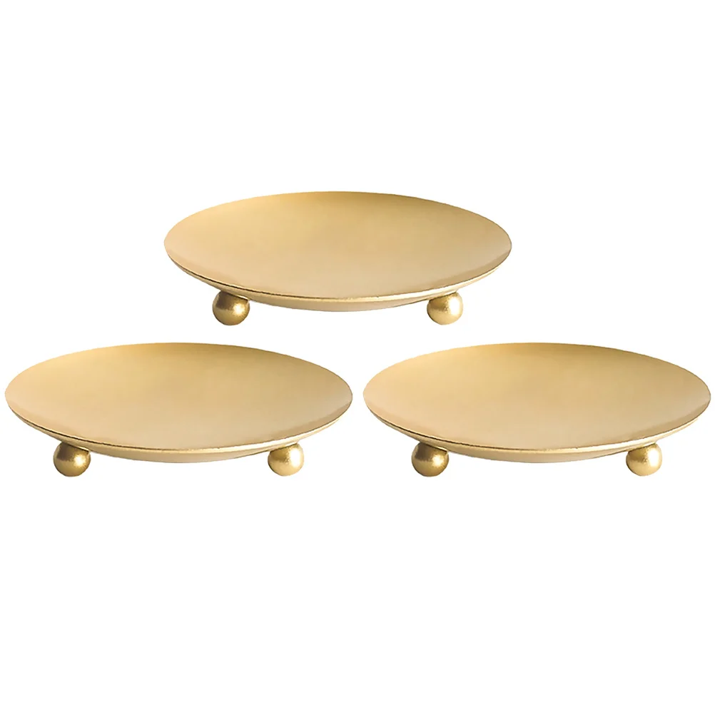 

3pcs Iron Plate Centerpiece Tray For Wedding Party Decor Metal Holder Simple Design Indoor Outdoor Use