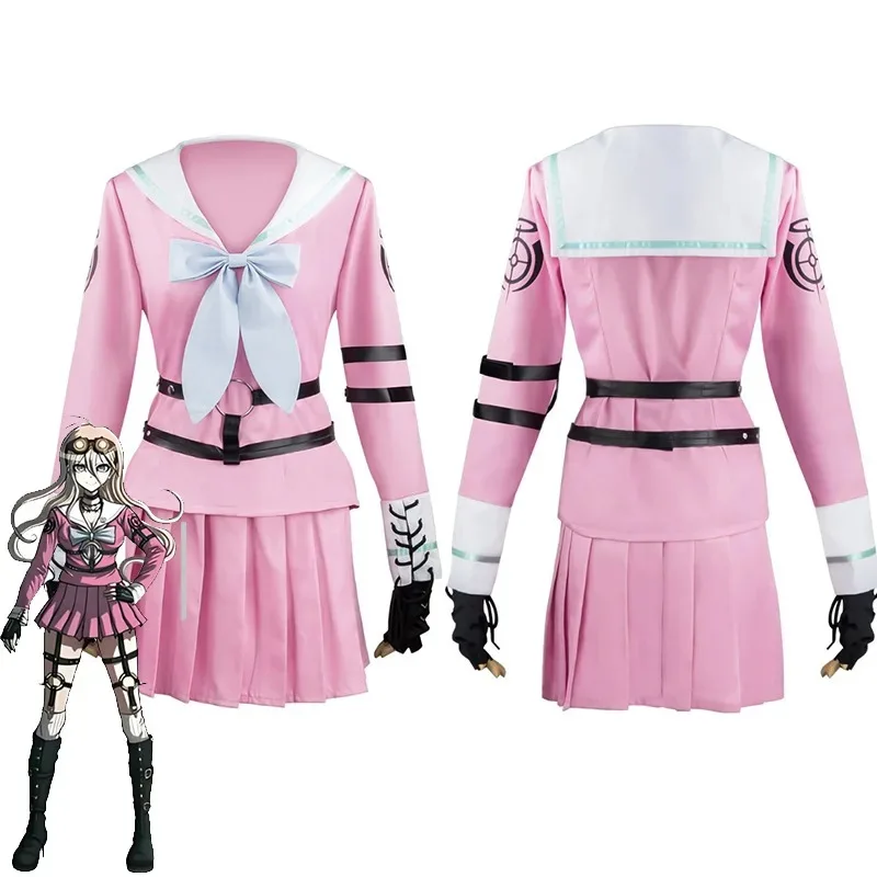 أزياء أنيمي دانغانرونا V3 ميو إيروما التأثيرية الزي المدرسي الملابس والاكسسوارات مجموعة كاملة فستان حفلات الكرنفال فتاة Suitsx;8