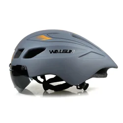 Walgun Adult TT Aero Bike Helmet with Goggles Lens Cycling Helmet Fit 57-61cm Lightweight Breathable Bicycle Helmets Accesorios