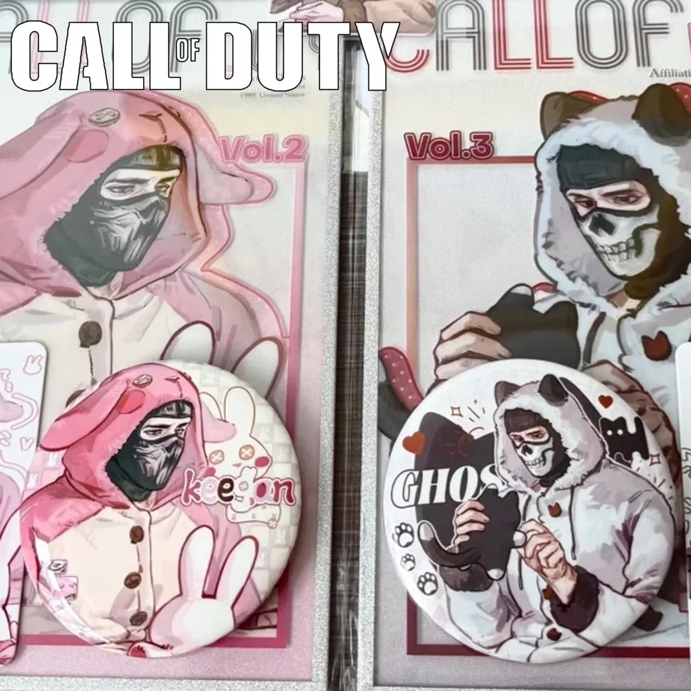 Game Call Of Duty Keegan Ghost Konig Cosplay Badge Cute Metal Brooch Backpack Ornament Clothes Corsage Pins Party Props