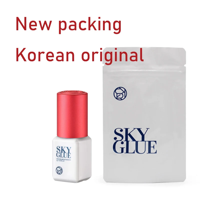 5 botellas SKY S + pegamento extensión de pestañas postizas Corea Original 5ml tapa roja belleza salud Lava tienda de belleza herramientas de maquillaje adhesivo