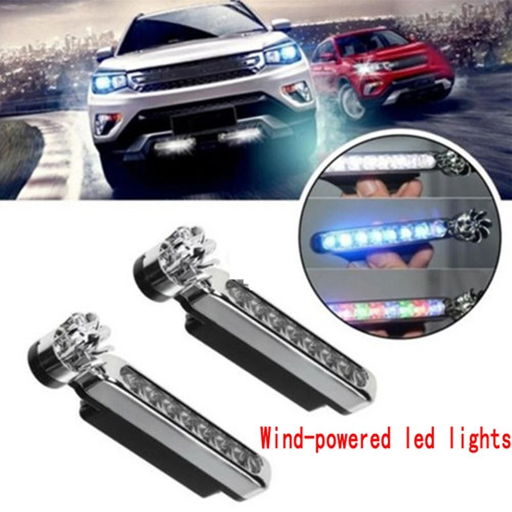 Car In The Net Light LED Wind Day Light Headlight Auxiliary Decorative Wind Energy Lamp