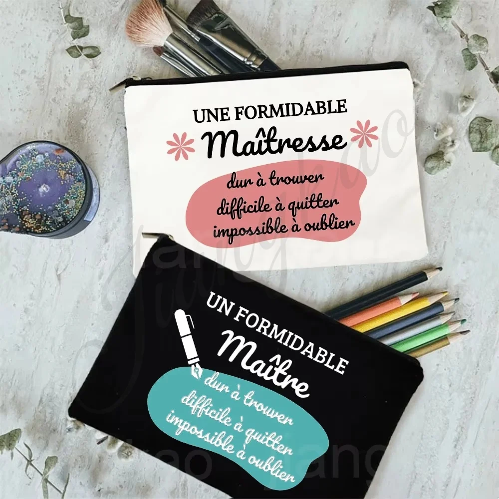 

A Wonderful Teacher Hard To Find Difficult To Leave Impossible To Forget Print Pencil Bag Makeup Toiletry Bags Gift for Teachers