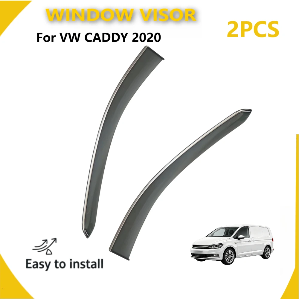 Premium Light Blocking Vent Visor All Weather Protection Rain Guard Stylish Wind Deflector Car Exterior Parts for VW CADDY 2020