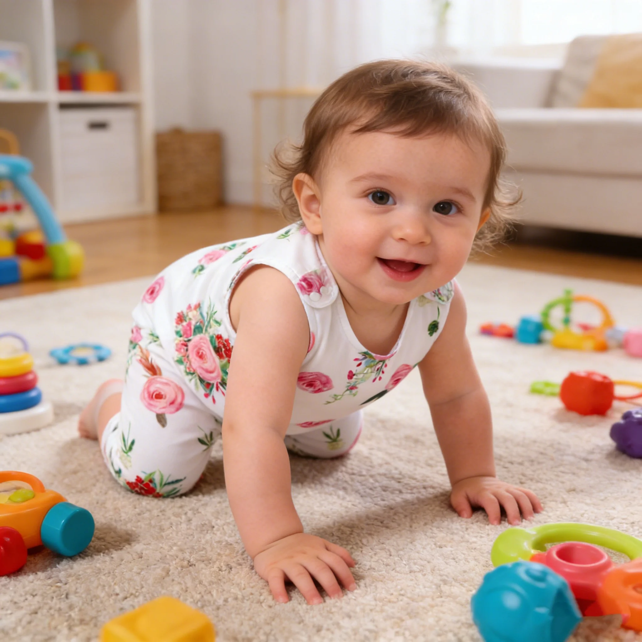 

Детский комбинезон без рукавов с цветочным принтом, летний дышащий комбинезон для ползания, удобная мягкая одежда для младенцев, для мальчиков или девочек