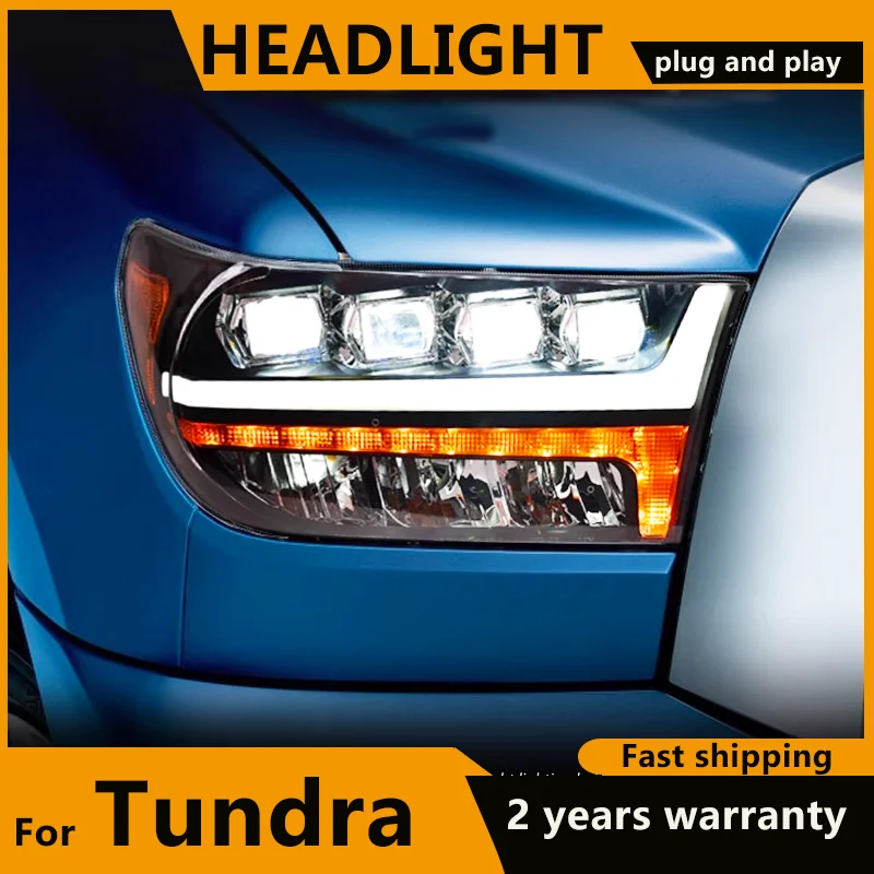 

LED Headlights for Toyota Tundra 2007 2008 2009 2010 2011 2012 2013 LED DRL Dynamic turn signal LED Projector Lens Front Lights