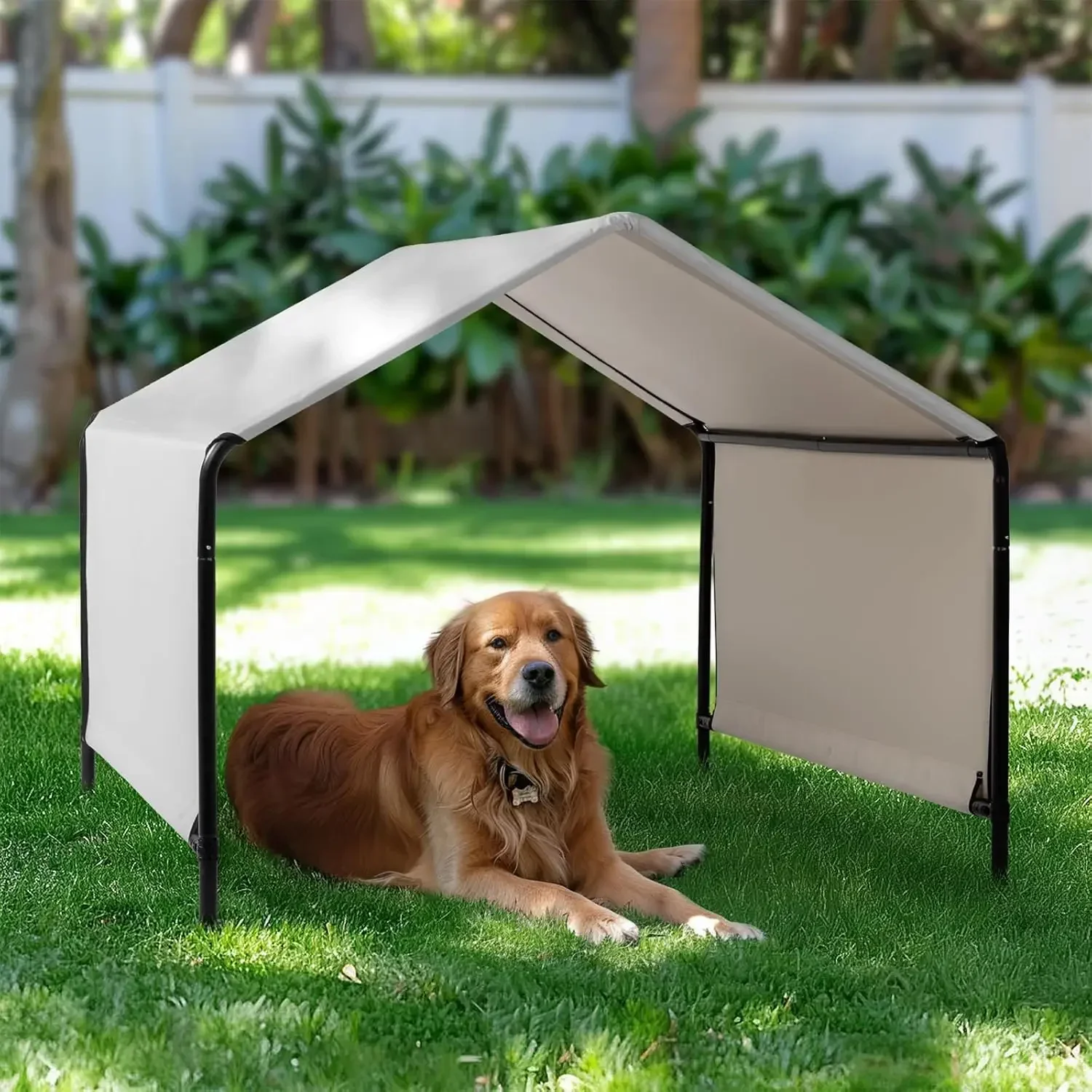 

Dog Shade Shelter Outdoor Tent for Large Medium Dogs, 4'x4'x3.3' Dog Canopy Outside Sun Rain Pet House