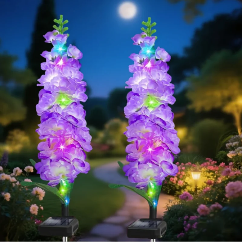 Solar Hyacinth Garden Lights, Upgraded Waterproof Solar Flower Light, used for Party Christmas Decoration,Yard Garden Decoration