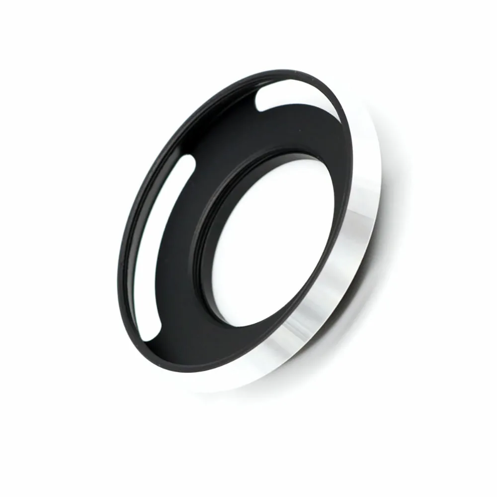 37mm Silver Metal Vented Curved Lens Hood LH-37EPII Short for Olympus M.Zuiko 14-42 EZ EP5 EPL7 EM10 No Vignette