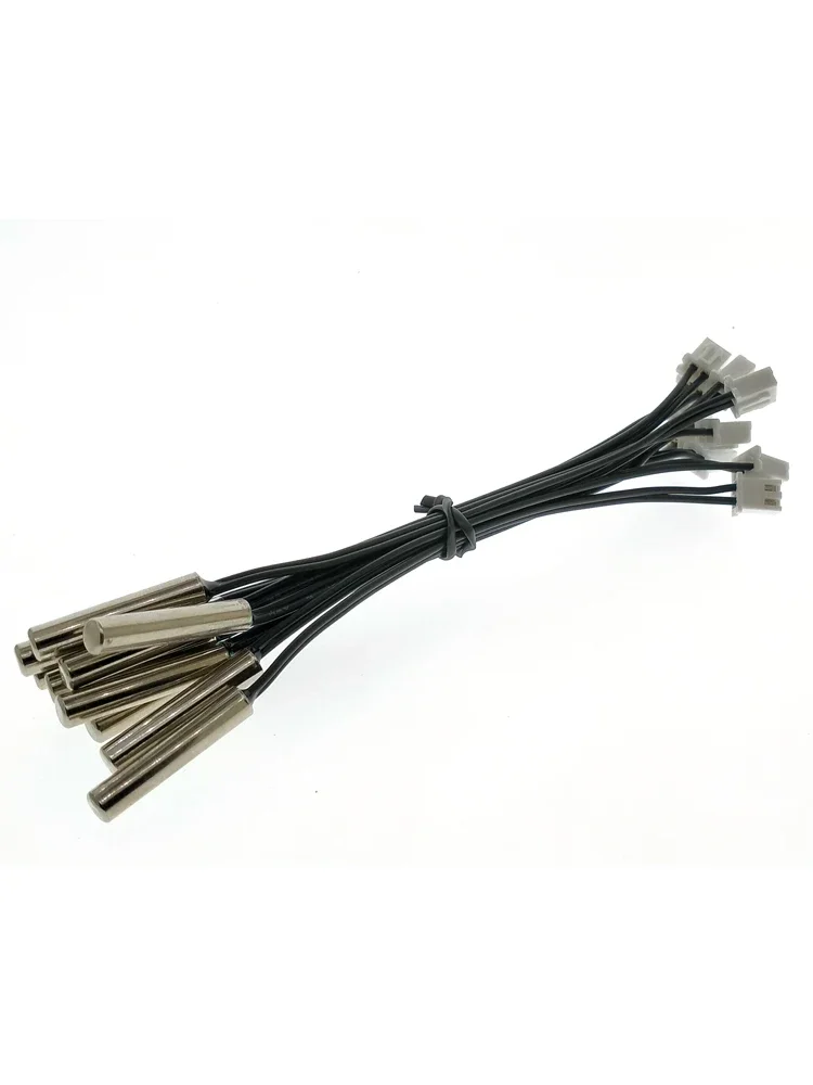 10pcs Temperature Sensor 5X25MM Waterproof Temperature Probe 10K 5K 50K 100K B3950 Long10CM Tin XH2.54 Pulg NTC Thermistor