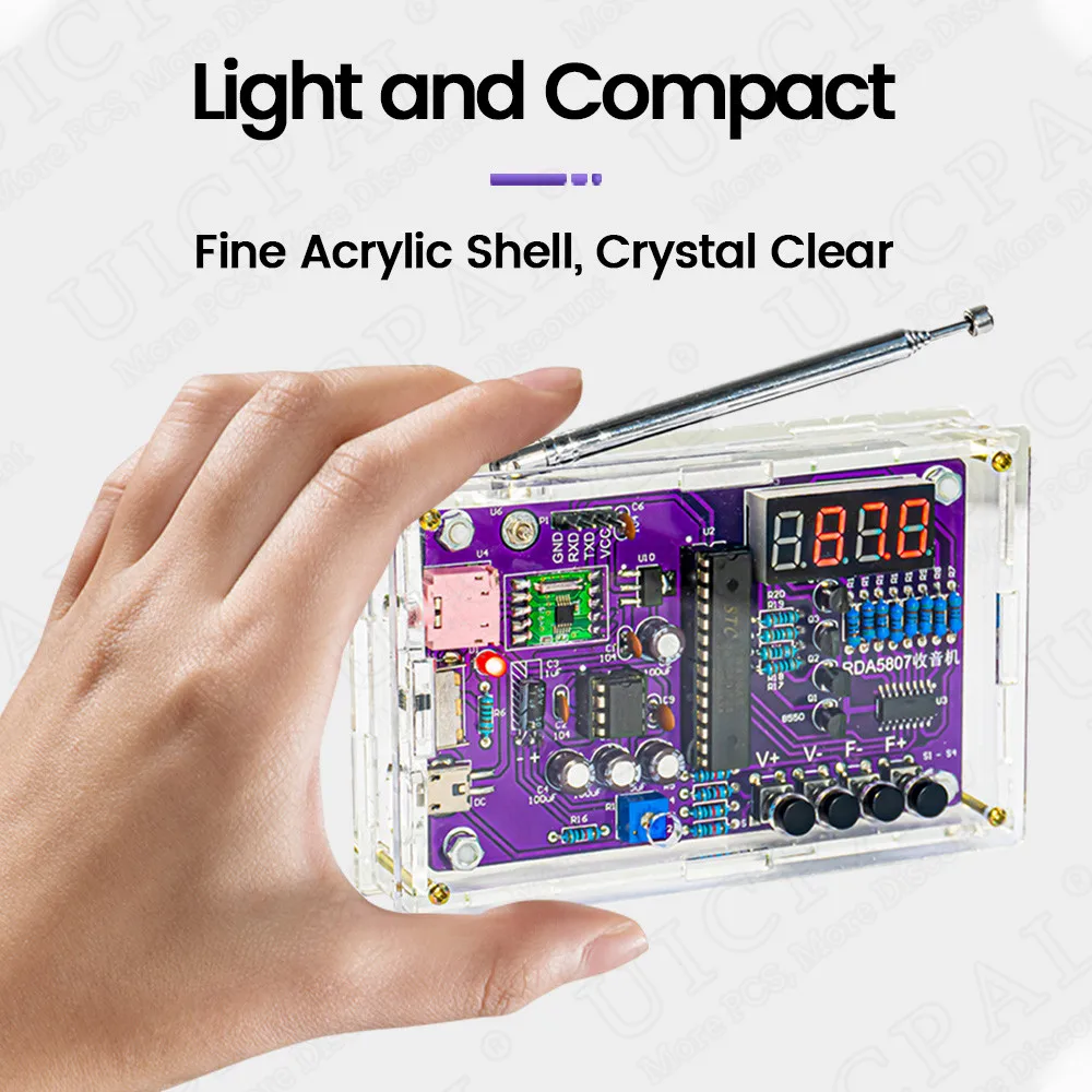 DIY FM Radio Elektronische Kit Einstellbare Frequenz PCB Löten Projekt Praxis Solder Montage RDA5807S 87-108MHz Doppel Power