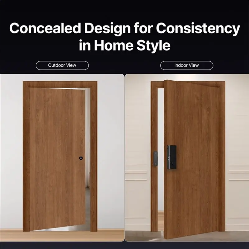 [NEW A09R!】 Tuya Bluetooth Smart Door Lock Electronic Remote Unlocking System Concealed Type IC Access Card For Wooden Glass Doo