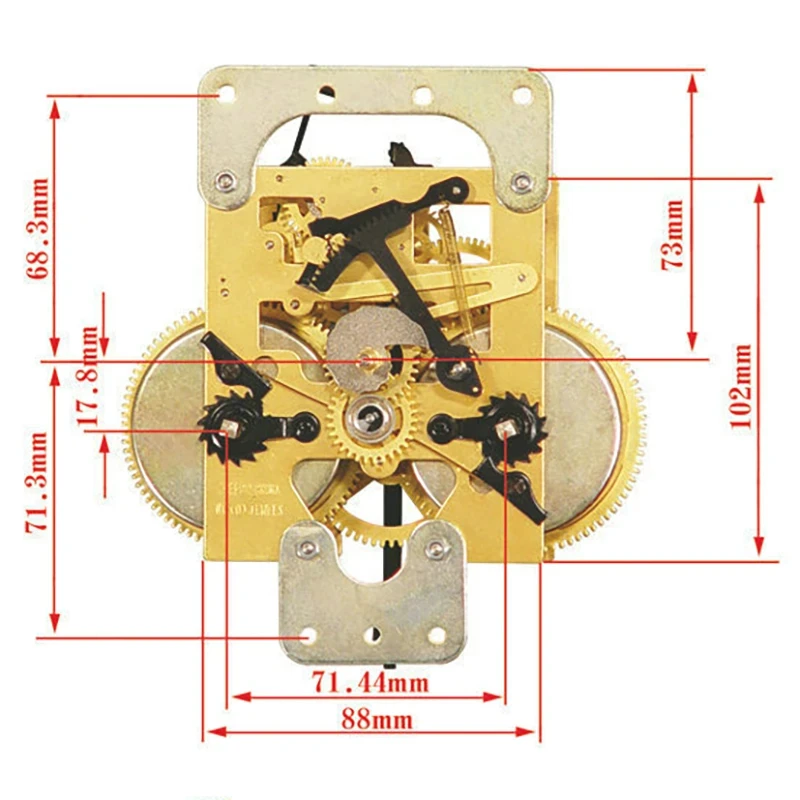 Mechanical Clockwork Movement All Copper Clock Mechanism with Needles Mechanic Wall Clock Time Reporting Movement Accessories