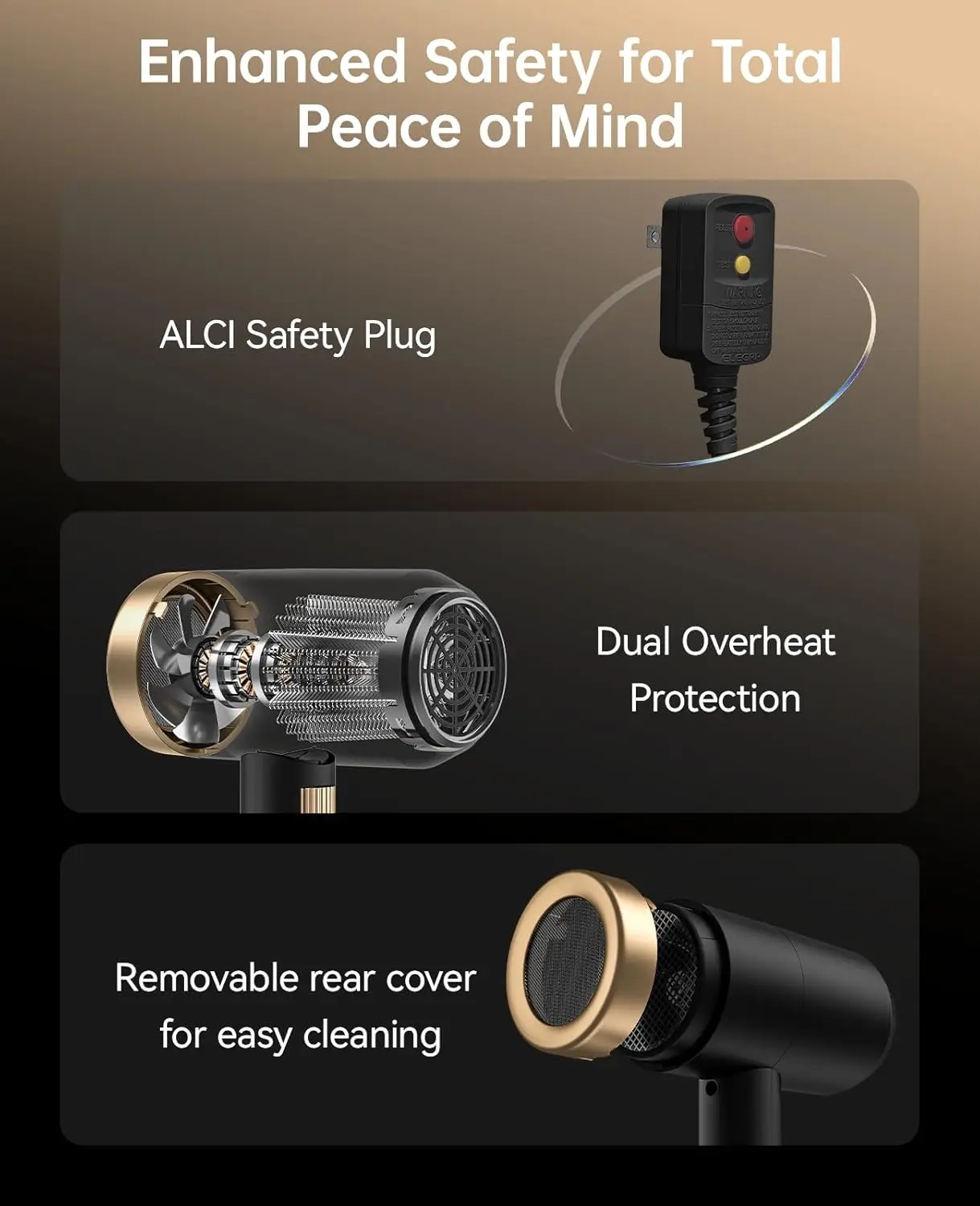 مجفف شعر، مجفف شعر مع ناشر، مجفف شعر احترافي 21000PRM، محمول خفيف الوزن وسريع الجفاف، بلو أيوني سلبي