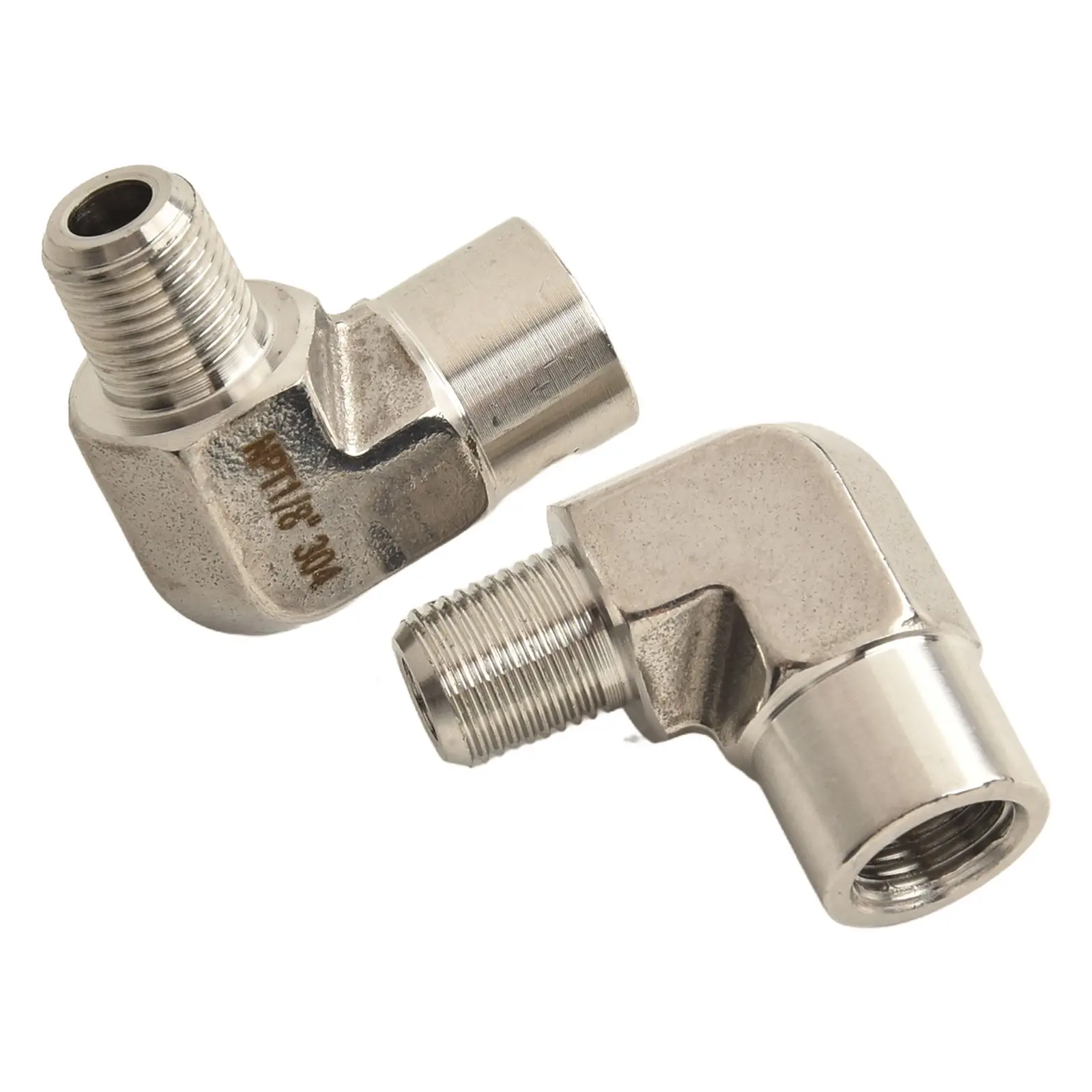 Reliable Forged 304 Stainless Steel Elbow Connector Set of 2 Designed for 1/8 Inch NPT Male to Female Connections