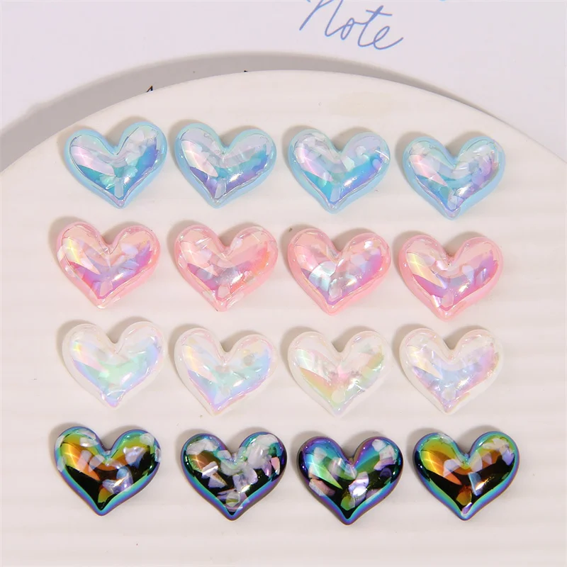 

Newest 50pcs/lot color print cartoon hearts shape resin cabochon beads diy jewelry earring/hair accessory