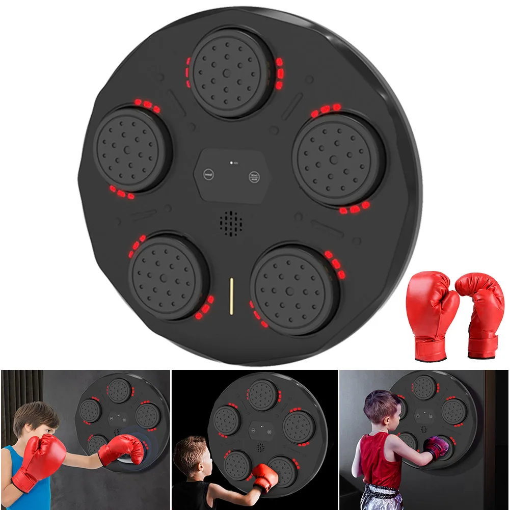 Music Boxing Machine With Gloves And RGB Light Home Fitness Sandbag Wall Mounted Target Boxing Training Punching For Kid Adult