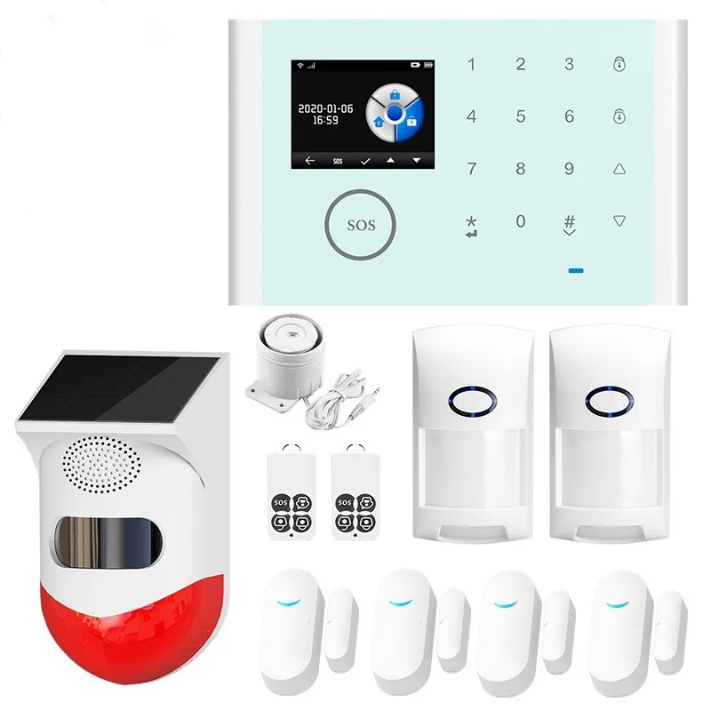 Home Security externe WLAN-Kamera Sirenen alarmsystem mit Fernbedienung Intercom Türöffnung sensor