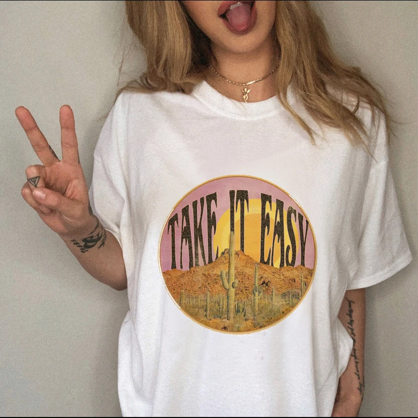 Funny Print Tshirt Female Top Short Sleeve Fashion Tee Clothes Casual Summer Tarot Sun 90s Style Women Clothing Graphic T-shirt