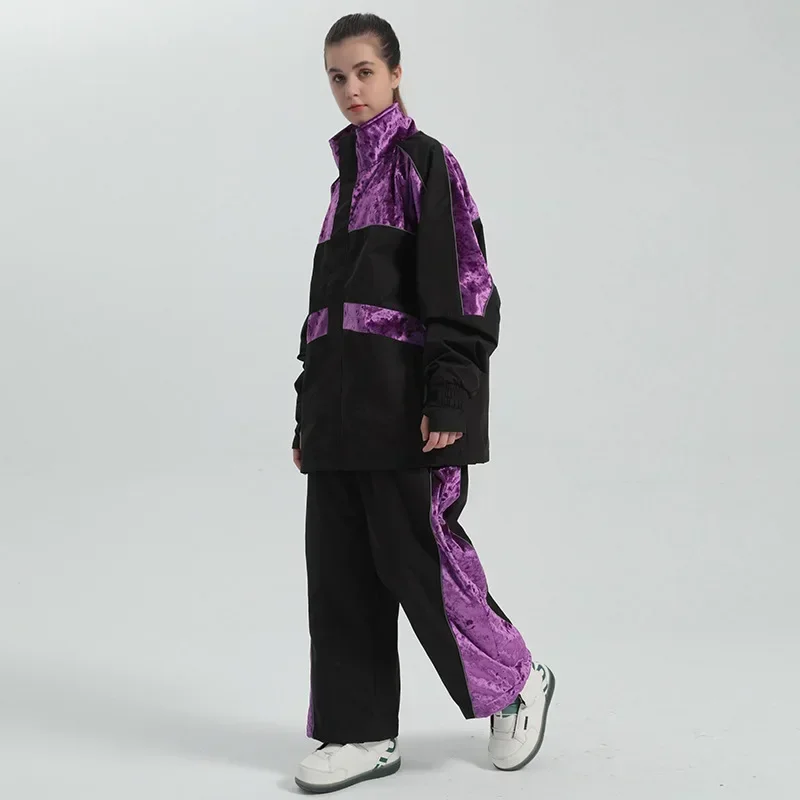Conjuntos de nieve para hombre y mujer, traje de esquí cálido a prueba de viento, chaqueta y pantalones de Snowboard, para deportes de invierno,
