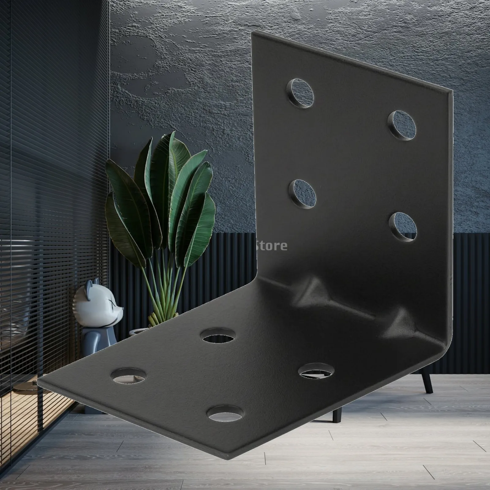 Reinforced Steel L Bracket for Woodworking Metal Joining Corner Brace with Pre Drilled Holes