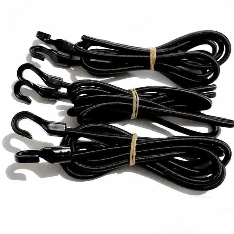 0.4m/1m/1.5m/2m Heavy Duty Elastic Bungee Shock Cord Strap Stretch Plastic Hook Car Luggage Tent Kayak Boat Canoe Bikes Rope Tie